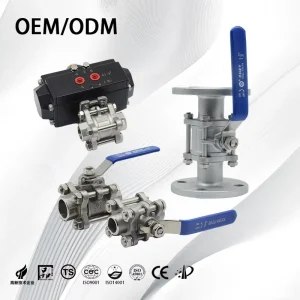 Stainless Steel 3pc Ball Valve SS316L Low Price Pressure Reducing Valve for Industrial Water Control