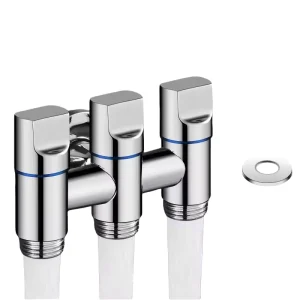 Stainless Steel 4-Point One-In-Three-Out Angle Valve for Toilet and Shower Room
