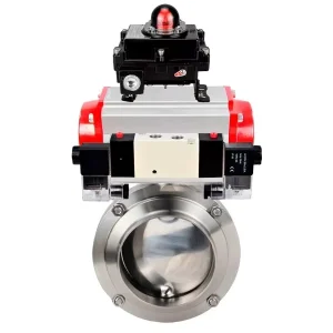 Stainless Steel AISI 304 Welded Butterfly Valve 10 Bar Pneumatic WBV3131E-2W-W-H 13