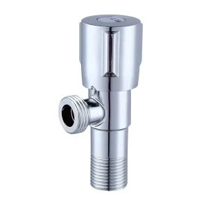 Stainless Steel Angle Stop Valve ABS Knob Handle Chrome G1 2 Bathroom Toilet Faucet Water Shut off Valve OEM