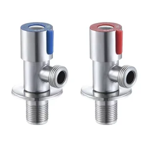 Stainless Steel Angle Valve Modern Minimalist Design Hot Cold 4 Point Connection Water Diverting On Off Switch Triangular