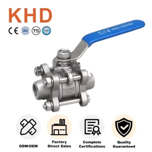 Stainless Steel Ball Valve 2Pcs Threaded High Temperature Control Ball Valve for Gas Oil Media