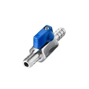 Stainless Steel Ball Valve Barbed Mini Ball Valve for 3/8” ID Hoses