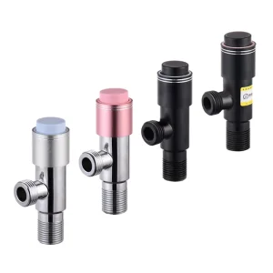 Stainless Steel Black 1/2″ Press Button Angle Stop Valve