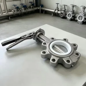 Stainless Steel Butterfly Valve 316L/304/CF8M/CF3/Duplex 2″/4″/6″/8″ Class 150 Wafer PTFE Lined Water