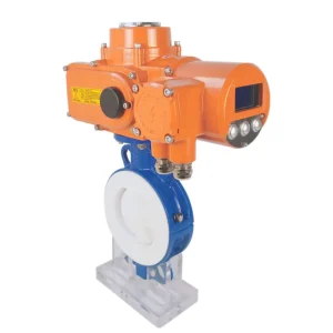 Stainless Steel Butterfly Valve with PTFE Clamp and Rotary Electric Actuator for Water Applications