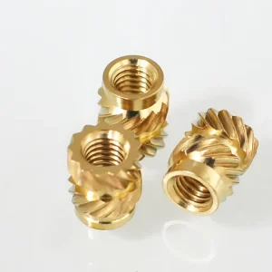 Stainless Steel CNC Machined Ultrasonic Insert Straight Wall Thru-Threaded Heat Set Staking Inserts Molded-in