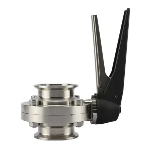 Stainless Steel Clamp Butterfly Valve with Black Plastic Trigger Handle