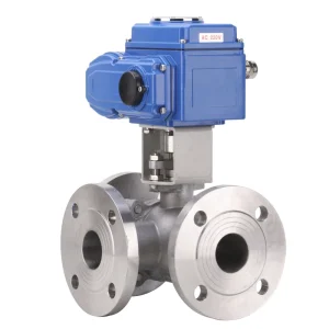 Stainless Steel Electric 3 Way Flanged Ball Valve Motorized Shutoff Valve Electric Actuator 2 Inch Port Modulating Control OEM