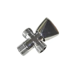 Stainless Steel Electroplated 90-Degree One-Inlet-Two-Outlet Dual-Purpose Angle Valve Copper Core Universal Eight-Character