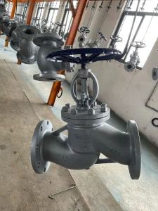 Stainless Steel F316L Angle Pattern Globe Valve Class 800 DN25 Flanged RTJ Handwheel