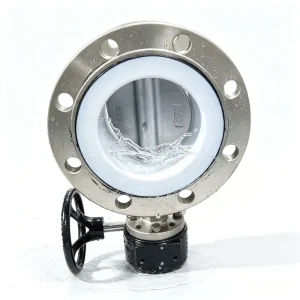 Stainless Steel Flanged Butterfly Valve Features a Soft PTFE Seal Suitable for Corrosion resistant Piping Systems
