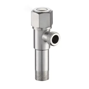 Stainless Steel G1/2 Angle Stop Valve with Knurled Knob Handle Brushed Finish