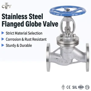 Stainless Steel Globe Valve J41W PN16 Corrosion Resistant Water Stop Valve DN15 to DN600
