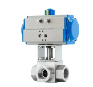 Stainless Steel High Pressure 3 Way Thread Ball Valve DN8 Port AT Q614/5 F/N 320P Pneumatic Operated for Natural Gas Service