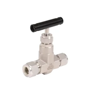 Stainless Steel High Pressure Double Ferrule Needle Valve Manual Power for Oil 10000 PSI 1-Way Medium Temperature 1/8-1”