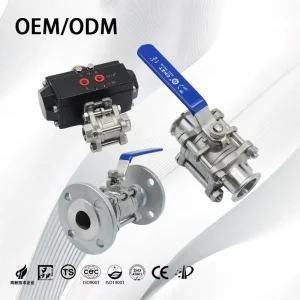 Stainless Steel Industrial 3PC 1/2 Inch Ball Valves With High Pressure
