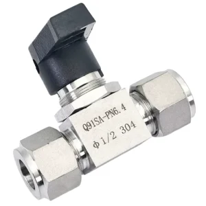 Stainless Steel Instrument Ball Valve for Petrochemical Gas Pipeline Double Ferrule Straight 3000PSI Manual Mini Valve