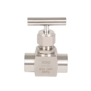 Stainless Steel Integral 6000psi 1 2 NPT Female Thread Forged Needle Valve