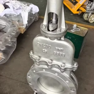 Stainless Steel Knife Gate Valve 304 Flanged Connection Manual Handwheel Slurry Sludge Paper Pulp Shut Off