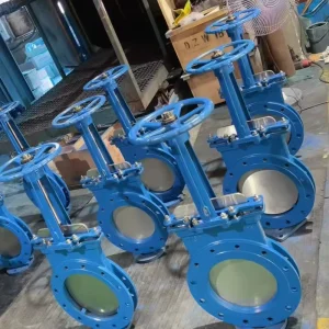 Stainless Steel Knife Gate Valve With Locking Device Lever Operated Heavy Duty Power Plant Ash Handling