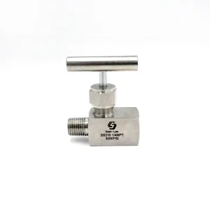 Stainless Steel Male-to-Female Needle Valve 6000 PSI/10000 PSI