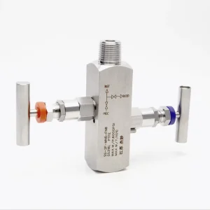 Stainless Steel Manual High Temperature Gas Media 2-Way Tee Ball Handle Two-Valve Group Internal and External Threads Needle Valve