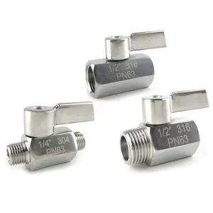 Stainless Steel Mini Ball Valve Manual OEM Base Media 1 4 NPT BSPP BSPT Sanitary Design 1000PSI PN63