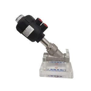 Stainless Steel Pneumatic Actuated Solenoid Angle Seat Valve, 1/2 to 2 Inch, Food Grade