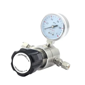 Stainless Steel Pneumatic Gas Regulator Low/High Pressure Nitrogen Argon Oxygen Air Helium with Gauge