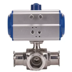 Stainless Steel Pneumatic Three way Ball Valve Sanitary Class Clamp Ball Valve Quick Installation Pneumatic Floating Ball Valve