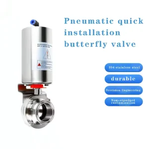 Stainless Steel Pneumatic Welded Clamped Threaded Sanitary Butterfly Valve