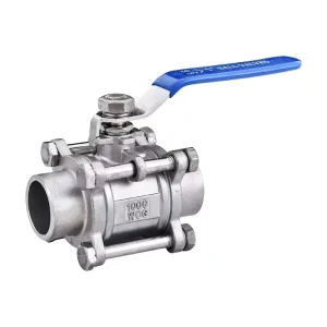 Stainless Steel SS 304 2 Pc 3pc Butt Welded Ball Valve