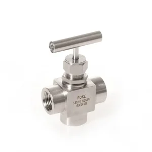 Stainless Steel SS316 SS304 6000psi Female Thread Integral Forged 3 Way Needle Valve