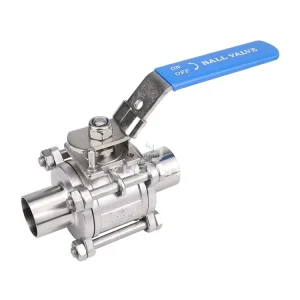 Stainless Steel Sanitary Manual Welded Three Piece Ball Valve
