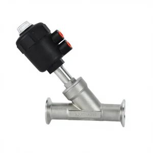 Stainless Steel Sanitary Pneumatic 3-Way Angle Seat Valve High Pressure Normal Temperature for Water Control