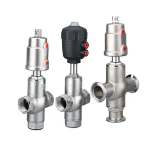 Stainless Steel Sanitary Pneumatic 3-Way Angle Seat Valve for Water Control