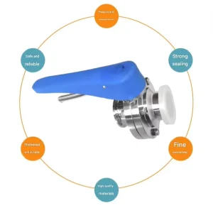 Stainless Steel Sanitary Quick-install Duckbill Butterfly Valve Welded Quick-install Butterfly Valve
