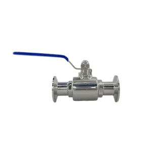 Stainless Steel Sanitary SS304/316 Food Grade 19/25/32/38mm Manual Straight Ball Valve 3A Standard Customizable Port