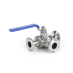 Stainless Steel Sanitary Three Way Female T Type Ball Valve for Food Processing