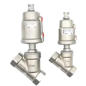 Stainless Steel Threaded 2-Way Pneumatic Angle Seat Valve for Base Media DN15 DN20 DN25 DN32 DN40 DN50 DN65 DN80