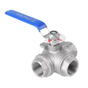 Stainless Steel Three-way Ball Valve with Internal Thread T-shaped Lockable Handle Ball Valve