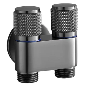 Stainless Steel Triple-Way Angle Valve, One Inlet Two Outlets, Double Outlet with Side Sprayer