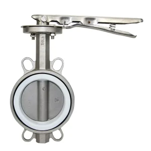 Stainless Steel Wafer Butterfly Valve SS304 SS316 Corrosion Resistant Control Valve with PTFE Seat