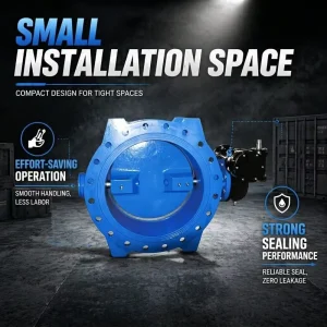 Standard DIN ANSI JIS PN16 Ductile Iron Butterfly Valve Gearbox Operated Puncture Resistant Seal for Chemical and Water Projects