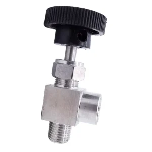 Steel Adjustable Right-Angle Needle Valve 1/4 Inch Male-to-Female Thread SUS304 Gauge Pneumatic Needle Valve