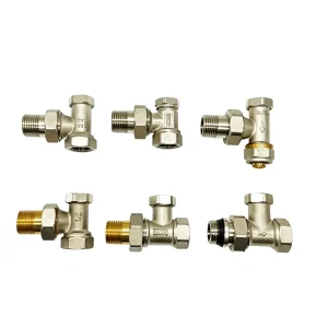 Straight/Angle Manual Thermostatic Control Valve DN15 Brass for Floor Heating and HVAC