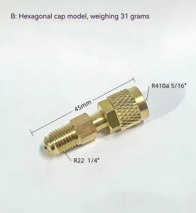 Straight Six Sided Brass Cap Built in Valve Core Rubber Tire Valve Stem Compatible R22 R410 Refrigerant Systems 3 Year Warranty