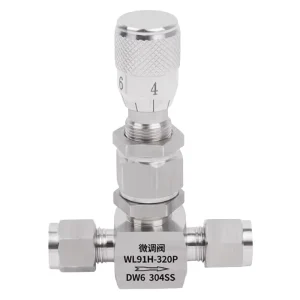 Straight-Through Type 316 Stainless Steel Manual Gas Needle Valve Micro-Flow Regulating Metering Valve
