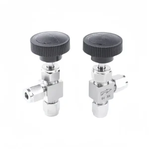 Swagelok Type Stainless Steel Right Angle Needle Valve Panal Mounting 90 Degree Elbow High Pressure Flow Control Needle Valve